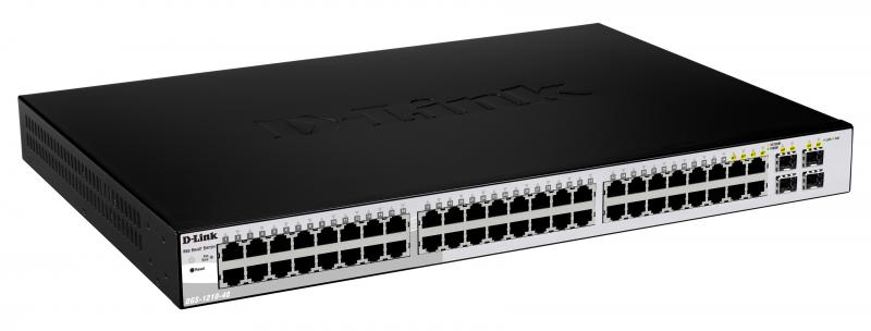 SWITCH D-LINK SMART 48 porturi Gigabit + 4 porturi Combo SFP, carcasa metalica, rackabil, "DGS-1210-48" (timbru verde 2 lei) - imagine 2