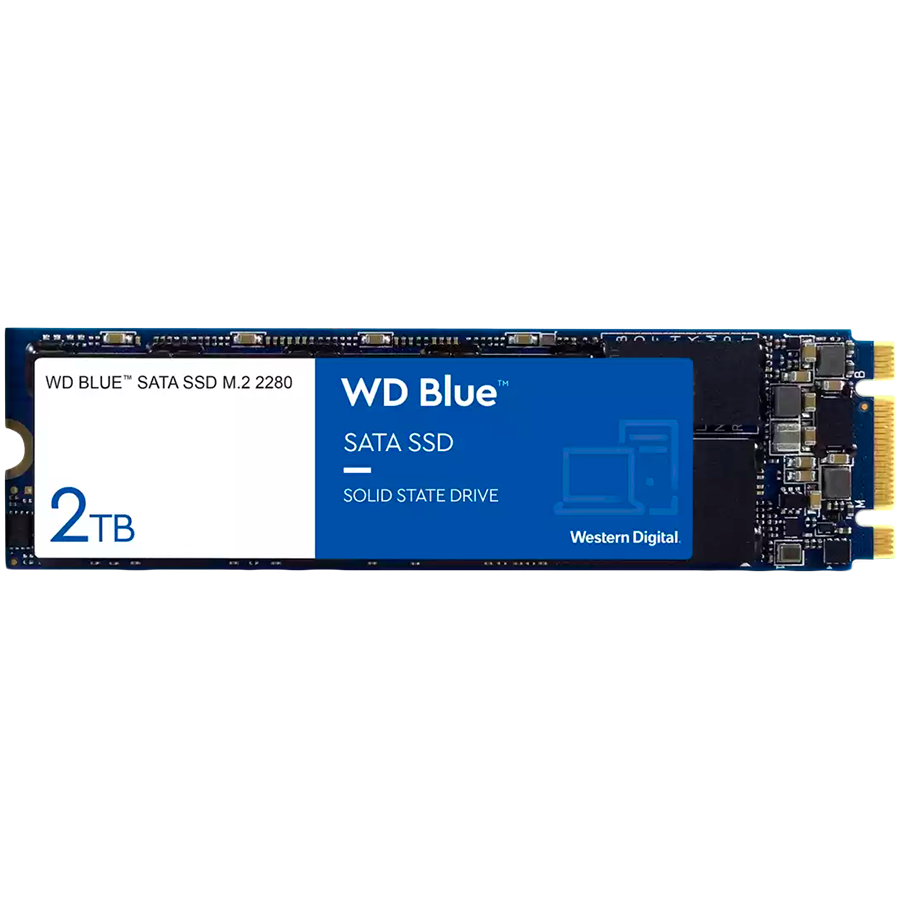 SSD WD Blue SA510 2TB SATA, M.2 2280, Read/Write: 560/520 MBps, IOPS 87K/83K, TBW: 500 "WDS200T3B0B-00C7C0"