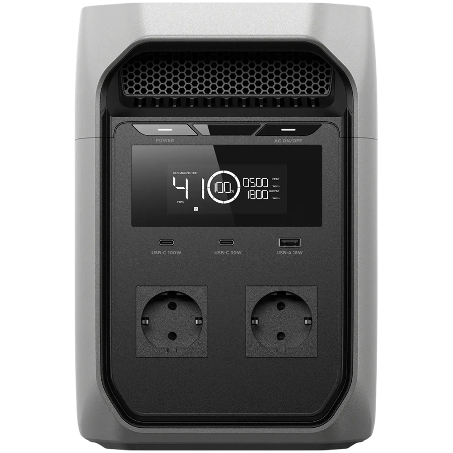 EcoFlow DELTA 3 Classic Portable Power Station, Capacity: 1024Wh, AC Output: 1800W total (surge 3600W), Number outlets 5 (2 AC Outlets, 1 USB-A Fast Charge, 2 USB-C), Mobile App, X-Boost, IP65 - imagine 2